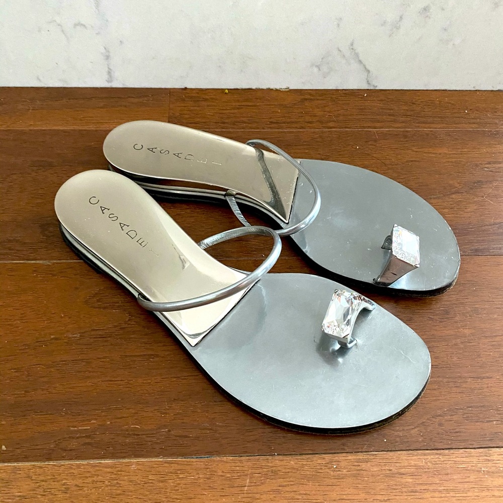 Casadei crystal toe strap sandals